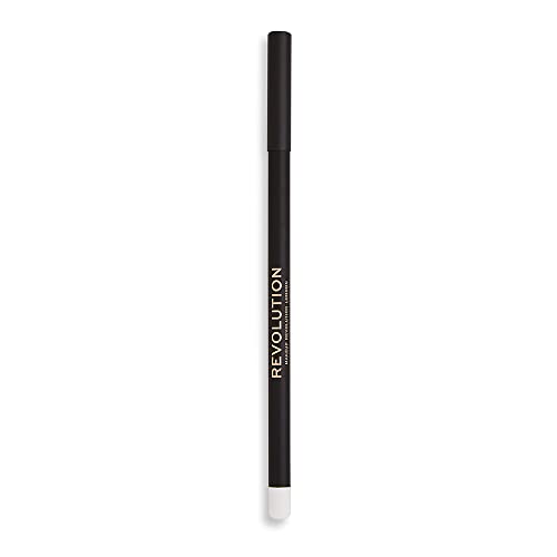 Image of Makeup Revolution Kohl Pencil Eyeliner (White)| Waterproof Makeup For Day to Night| Twist Up Pencil - Waterproof, Smudge Proof & Long Lasting Eye Makeup-1g (Pack of 2)