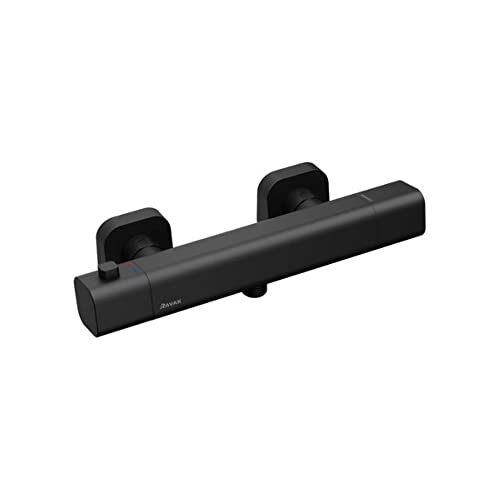 Mitigeur baignoire thermostatique pour douche moderne noire - 6