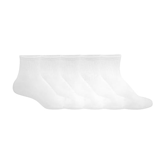 HUE Women's Mini Crew Socks, 5 Pairs, White, One Size2