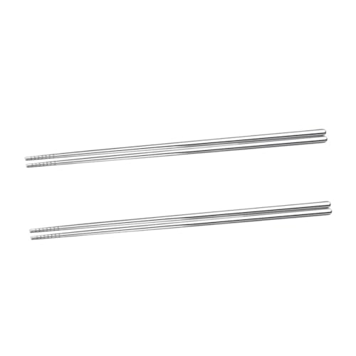 SMASOLO 2組 ステンレス鋼調理箸 耐久性揚げ物用麺料理箸 研磨仕上げで持ちやすく実用的