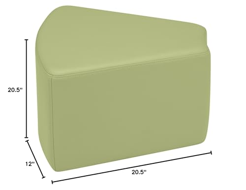 Image of Sprogs 12 inch H Structured Wedge Stool -Flexible Modular Collaborative Soft Seating for Office, Home, Lounge and School Classrooms with Durable Frame -Fern Green
