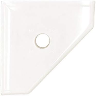 Questech Décor 5 Inch Shower Soap Dish, Wall Mounted Soap Dish Corner Shower Shelf, Retrofit Shower Caddy For Tiled Shower Walls, Bathroom Corner Shelf, 5 Inch Geo Flatback, White Polished