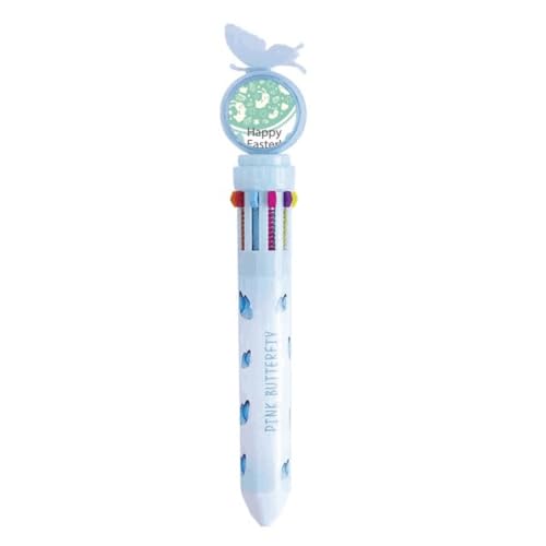 Stylo à bille rétractable multicolore motif œuf lapin Happy Easter vert