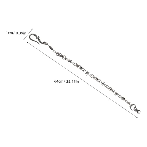 Housoutil Chain Belt for Jeans: Metal Waist Chain with Clasp - Heavy-duty Motorcycle Gear Accessory for Men - Rocker Trouser Decoration2
