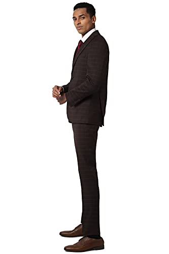 Image of Peter England Men's Rayon Blend Two Piece Business Suit Pants Set
