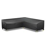iBirdie Outdoor Sectional Cover fit 100 x 100 inch, 98 x 98, 96 x 96 L-Shaped Patio Sofa Waterproof Weatherproof 600D Heavy Duty Garden Furniture Cover for Outside L Shape Couch