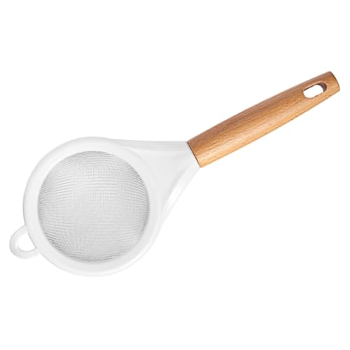 BESPORTBLE Colador para Harina de Malla Fina de Acero Inoxidable con Mango de Madera Tamiz para Hornear Filtro Versátil para Cocina y Repostería