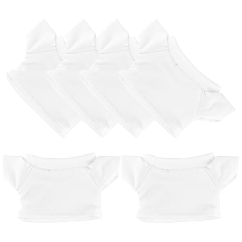 UPKOCH Bear T-Shirt for Dolls 6pcs Set Soft Cotton Easy to Wear for Parties and Weddings