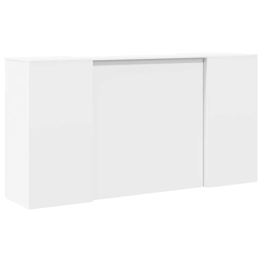 Hommdiy Empfangstheke Weiß 200x50x103,5 cm Empfangstresen Kassentheke Empfangstisch Holzwerkstoff