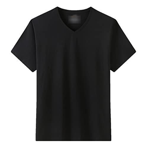 T-shirt d'été homme coupe ample noir haut de gamme XXL