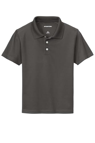 SPORT-TEK Youth UV Micropique Polo Graphite