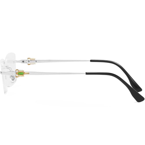 Image of Pure Titanium Rimless Glasses Frame for Men Rectangle Optical Frameless Eyeglasses Frames Lightweight Eyewear YJ2201