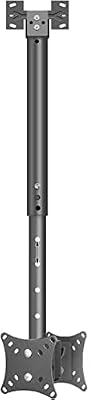 TV Bracket, TV Double TV Ceiling Mount, Tilt Swivel Telescopic Bracket Fits Most 12-32 Inch TVs, Holds 2 Back to Back TVs, Max VESA 100x100mm TV Mount TV Stand