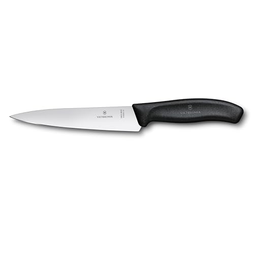 VICTORINOX(ビクトリノックス) 牛刀包丁 シェフナイフ 15cm ブラック 料理の基本となる様々な食材に使えるナイフ 食洗機対応 スイスクラシック 6.8003.15-X1
