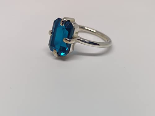 London Blue Topaz Ring, Statement Ring for Women, Boho Ring, 925 Solid Sterling Silver Ring, Blue Topaz Ring, Handmade Jewelry, Promise Ring, Gift for Her4