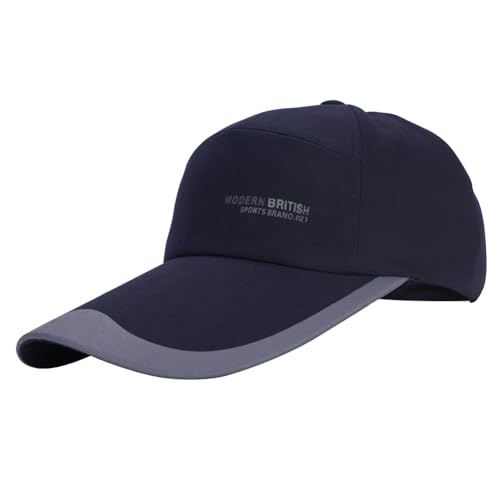 Gorra de béisbol para hombre y mujer, visera larga, sombrero de sol, ajustable, anti-UV, sombrero de golf, transpirable, para viajes, pesca, senderismo, tenis, Azul oscuro., 54-60