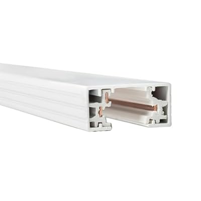 WAC Lighting H Track 6FT Single Circuit Field Cuttable 120V Track for H Style 3-Wire Track Fixtures with 2 Endcaps in White