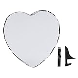 HOODANCOS Marco de Fotos Forma de Corazón de Piedra Natural 20x20x0.9 Cm, Portafotos Decorativo para Mesa, Placa de Piedra Caliza Sublimada para Fotos Personalizadas y Decoración del Hogar