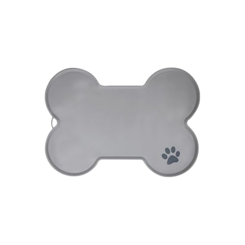 OLIVO.shop Tappeti per cani e gatti da interno, tappeto sottociotola cane lavabile antiscivolo, tappeto sotto ciotola cani e gatto, tappetino gomma 37x52 cm (PET FOOD AREA)