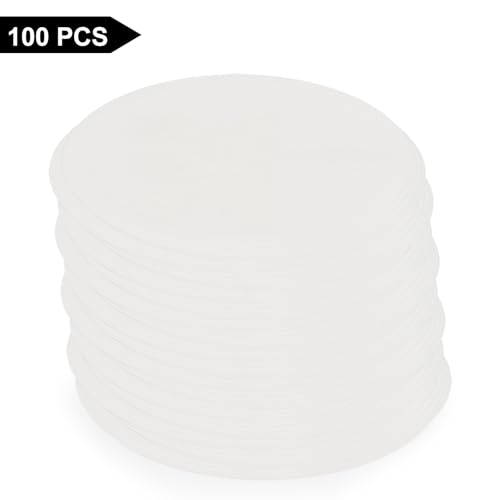 Image of stonylab Quantitative Filter Paper Circles, 85mm Diameter Cellulose Filter Paper with 20 Micron Particle Retention Medium Filtration Speed, Pack of 100 (85mm Diameter)