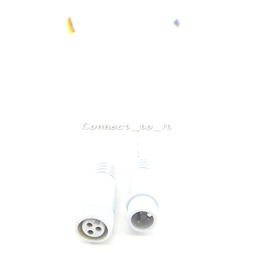 (10 Sets/lot) White Color LED Light Strips 3 Pin Waterproof Connector Cable3x0.75mm SQMM