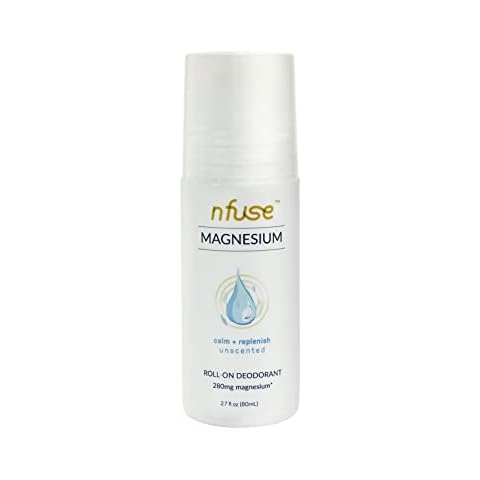 nfuse Natural Magnesium Roll-on Deodorant - Patented Magnesium Delivery Technology - Fragrance Free - Aluminum Free - Unscented: Calm + Replenish Cover