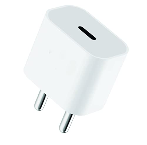 Image of 20W Fast Charger Type C Adapter for I Phone 15 /15 Pro /15 Pro Max /14 /14 Pro /14 Pro Max /13 /12 /11, PD Charger Original 20 watt Charger - White (20W Adapter for I Phone)