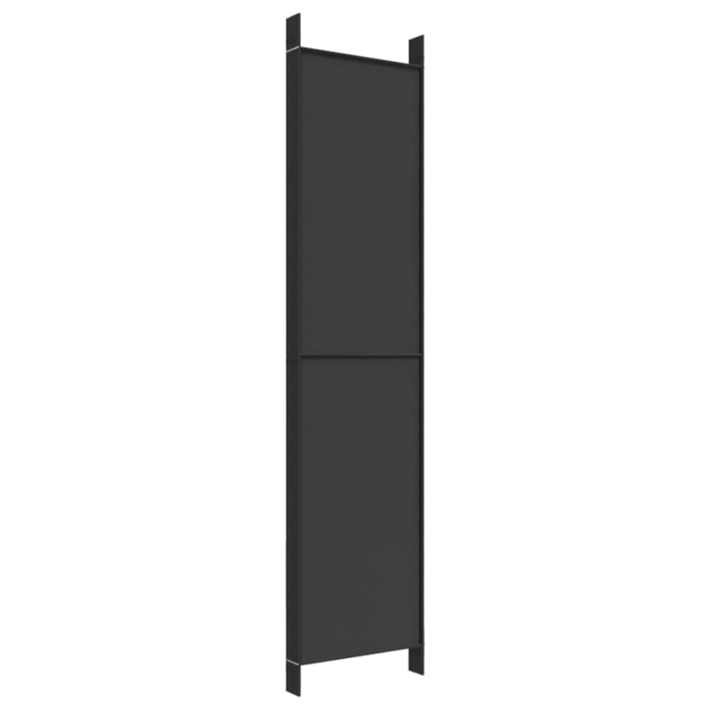 6-częściowy parawan parawan czarny z materiału 300 x 220 cm składany, uniwersalny ścianka działowa do salonu, biura, na balkon, mobilna ścianka działowa do mieszkania i komercji