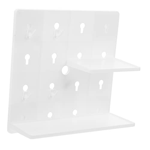 1 Set Pegboard Decorative Frame Pegboard Shelf Bracket Pegboard Utility Hooks Plastic Shelf Pegboard Combinations Kit Cones Wall-Mounted White Abs Organizer Office