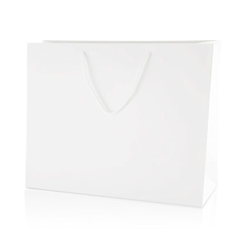 Thepaperbagstore 5 White Large Matt Laminated Gift Bags 40x30x13cm