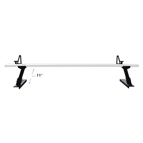 Image of MaxxHaul Universal Aluminum Truck Ladder Lumber Pipe Contractor Rack - 500 lb Capacity 17 inch Mid Height with Mounting Clamps No-Drill Installation for Pickup Trucks - Crossbar Sold Separately