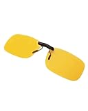 FIMOSON Clip On Night Driving Glasses - Polarized Anti Glare Night Vision Sunglasses for Wearing Over Prescription Glasses
