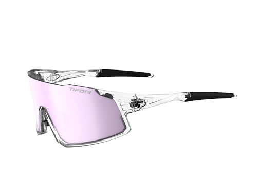 Tifosi Optics Stash - Gafas de sol ideales para ciclismo (grava, MTB y carretera), béisbol, sóftbol y pickleball, Transparente (morado claro/rojo ac/transparente), Medium-Large