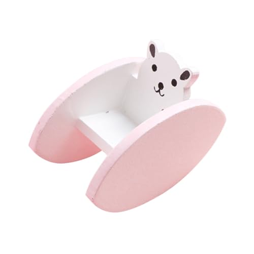 OFFSCH Mini Mecedora Decorativa para Mini Casa Silla Miniatura de Madera Rosa Accesorio para Decoración de Casas Pequeñas y Colecciones Infantiles