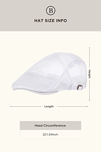 Image of BABEYOND Men's Mesh Flat Cap Breathable Summer Newsboy Hat Beret Cabbie Ivy Hat Gatsby Newsboy Hat for Driving Hunting