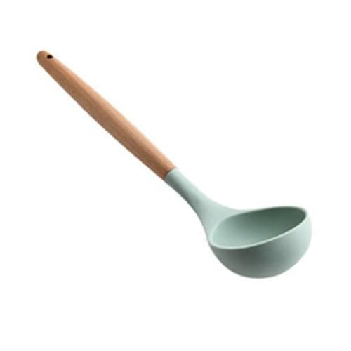 Jwthee Silicone Ladle Spoon, Large, Modern, Soft & Stable, Scratch Resistant, Comfortable Grip, Heat Resistant, Easy to Clean, 1 Count, Soup Ladles
