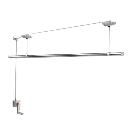 Secador de techo, perchero de elevación manual para ropa, montaje en pared, acero inoxidable 304, diseño duradero y que ahorra espacio
