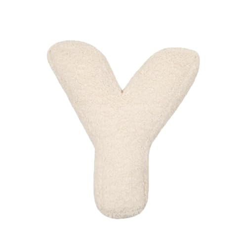 LAKEMON Coussin en Peluche avec Lettres anglaises, Coussin décoratif en Forme de Lettre Initiale, pour canapé, Chambre à Coucher, Salon (Y)