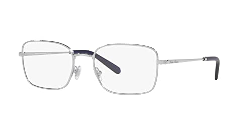 Brooks Brothers Men's Bb1102 Rectangular Prescription Eyewear Frames, Shiny Silver/Demo Lens, 56 Mm #TOP1