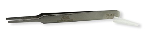 SCOTLE Acero Inoxidable Pinzas St de 13 antiestático 125 mm de largo recta redondeada, RW de pz13