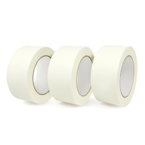 Image of Masking Tape 2 inch 55 Yards 3 Pack Versatile Adhesive Painting Tape for General Purpose Use, Easy-Remove, Ideal for Labeling Painting,DIY, Art,Home,Office, School Total 165 Yards