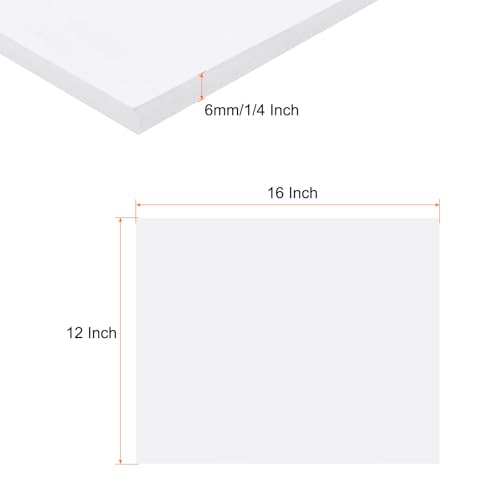 Image of Expanded PVC Plastic Sheet 1 /4 inch Thick, 12 inchx16 inch Lightweight Rigid Foam Sheet, [for Crafts Signage Displays Digital Screen Printing] - White / 1 Pcs