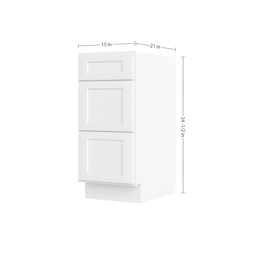 Image of Furinno Shaker Bath Vanity Cabinet Without Top, Ready to Assemble, 21 D x 15 W x 34.5 H, White