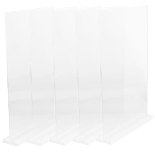 DIYEAH 5pcs Acrylic Poster Display Stand Menu Holders Display Board for Restaurant Hotel Cafe