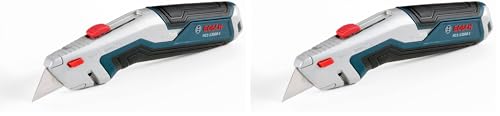 Image of BOSCH H11-13000-1 Retractable Utility Knife | Optimal Cutting Performance, Cushioned Slide Button, Integrated Blade Storage - Includes 3 Blades (Pack of 2)
