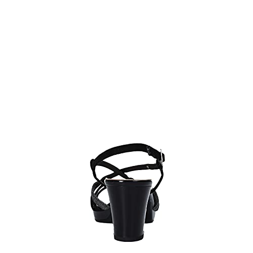 Valleverde Sandalo Donna 38536 in Pelle Nero Una