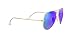 Ray-Ban Unisex RB3025 Classic Polarized Aviator Sunglasses, Matte Gold/Polarized Blue Mirror, 58 mm