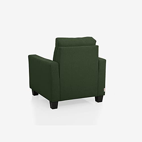 Image of Duroflex Ease - 1 Seater Sofa | Premium Fabric, High Comfort Foam, Durable Wood Frame & Easy Maintenance | 3 Year Warranty | Single Seater Sofa for Living Room - Sap Green