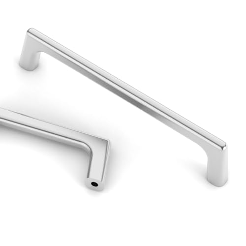 Image of Asidrama 10 Pack 5 Inch(128mm) Polished Chrome Cabinet Pulls Cabinet Handles Cupboard Handles Kitchen Cabinet Hardware for Cupboard Drawer Pulls