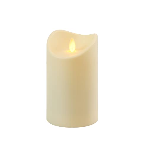 Bougie pilier flamme à piles Lumabase crème 8,9x12,7cm décoration maison